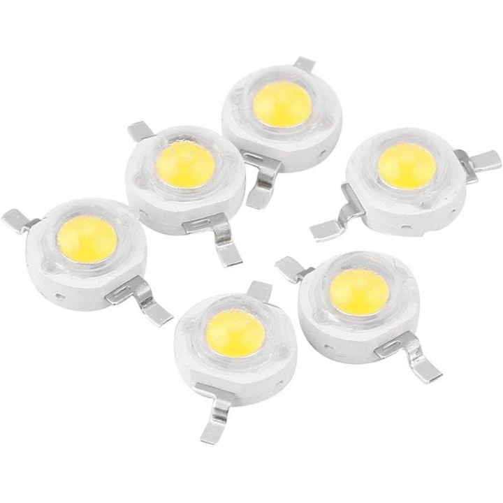 Set 100 de diode emitatoare de lumina Cob LED, Sunmostar, 1W, 6000-6500k, Alb