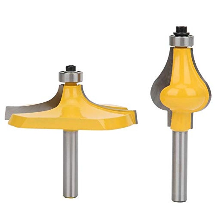 Set de 2 freze pentru lemn, 12 mm, corp din otel, design anti-recul