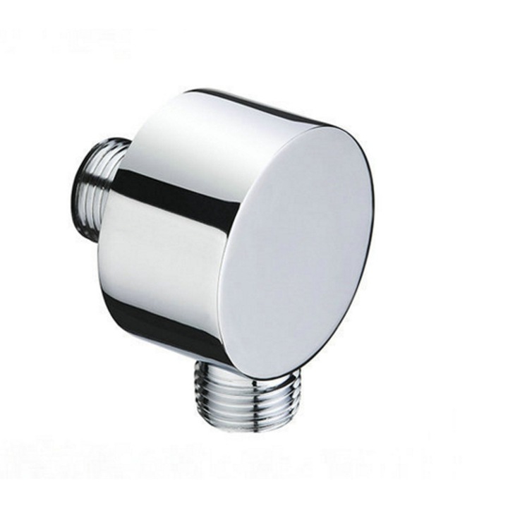 Set 3 piese conexiuni dus, adaptor cap de dus, conector furtun, crom, montare pe perete