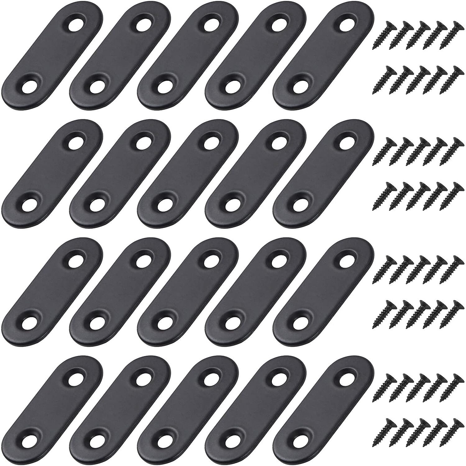 Set 20 suporturi de fixare, Sunmostar, Metal, 40 x 16 mm, Negru - eMAG.ro