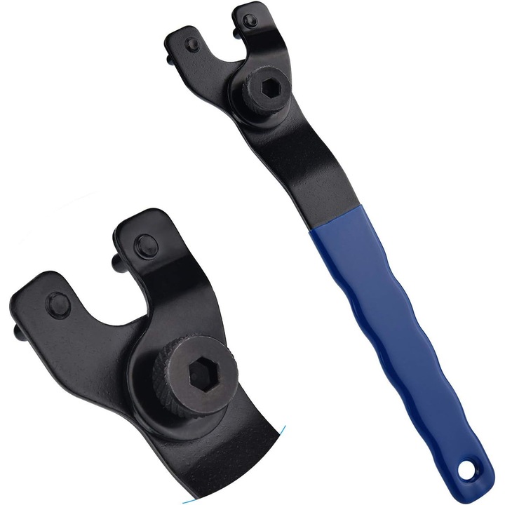 Регулируем универсален ключ Jormftte, шестостен, дебелина 4 мм, 10-52 мм, син и черен, 195 мм