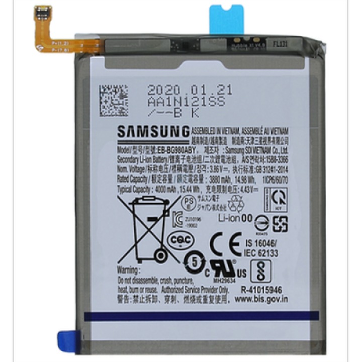 Samsung EB-BG980ABY OEM akkumulátor (4000 mAh, Li-ion, G980 Galaxy S20, G981 Galaxy S20 5G)