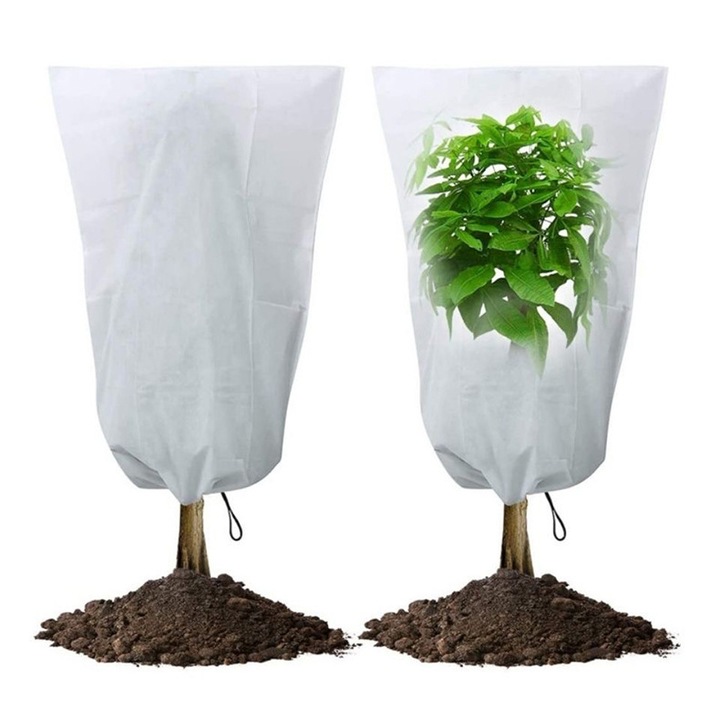 Husa de protectie pentru plante, 1.2m latime x 1.8m inaltime, rezistenta la frig si insecte, cu snur de strangere