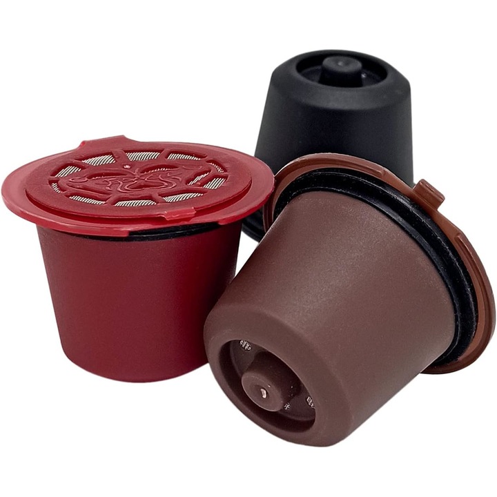 Capsule pentru cafea din plastic rezistent, reutilizabile Compatibile Nespresso - pachet de 3