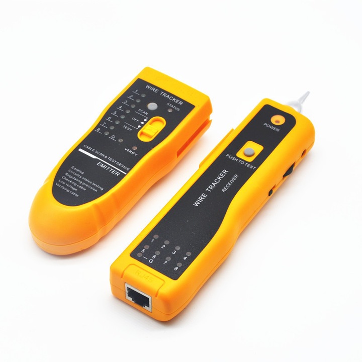 JENUOS RJ11 RJ45 Kábelkövető, multiméter, kézi vonalkereső, hálózati karbantartási kábel mérőeszköz, sárga