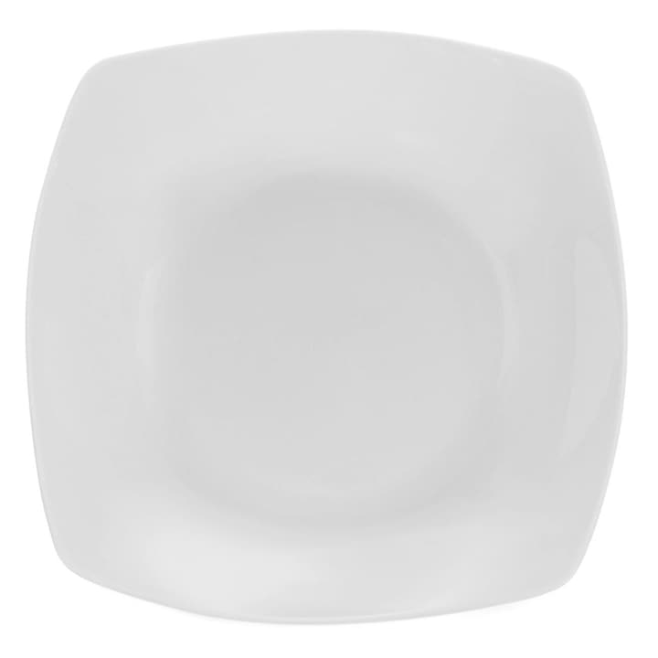 Farfurie Adanca Portelan, Model Patrata, Alb, Dimensiuni 20x20cm, Capacitate 0, 6L, Potrivita Masina De Spalat Vase Si Cuptor Microunde