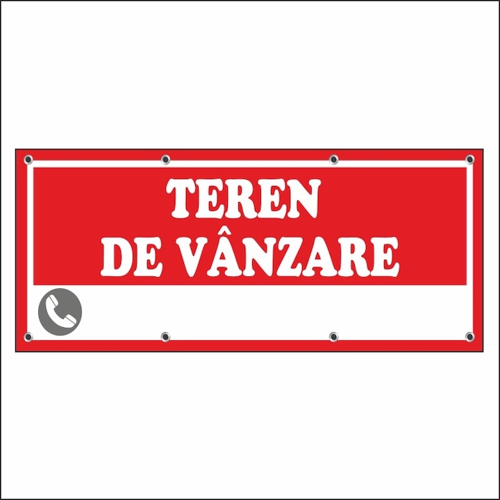 Banner MEDIA, "Teren de vanzare" model 2, 250 x 100 cm