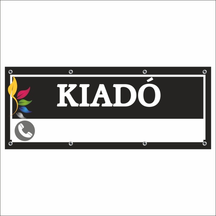 Banner MEDIA, "Kiadó" modell1, 150 x 60 cm