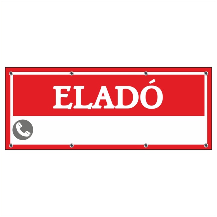Banner MEDIA, "Eladó" modell2, 250 x 100 cm