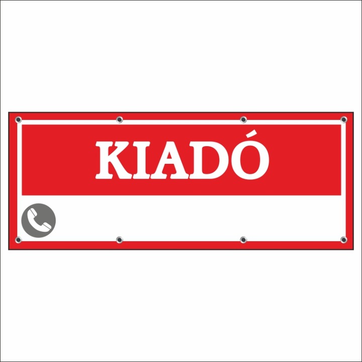 Banner MEDIA, "Kiadó" modell2, 150 x 60 cm