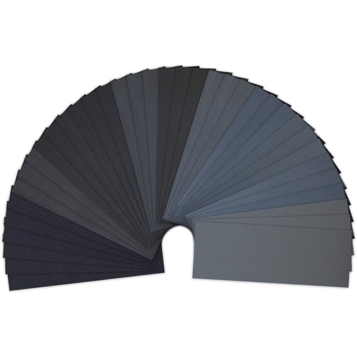 Set 36 foi de hartie abraziva, Sunmostar, 23 x 9.3 cm, Gri