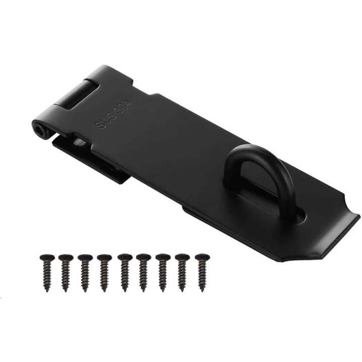 Резе за врати, QttvbTna, неръждаема стомана, черно