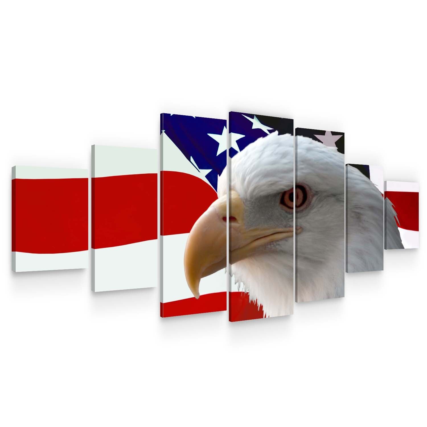 Set Tablou DualView Startonight Un vultur american, 7 piese, luminos in intuneric, 100 x 240 cm