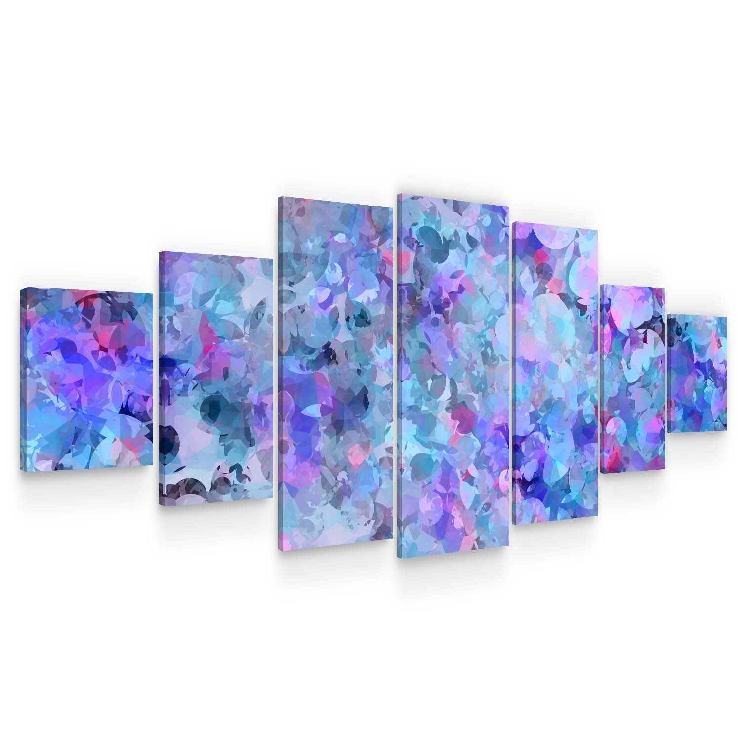 Set Tablou DualView Startonight Abstract pastelat, 7 piese, luminos in intuneric, 100 x 240 cm