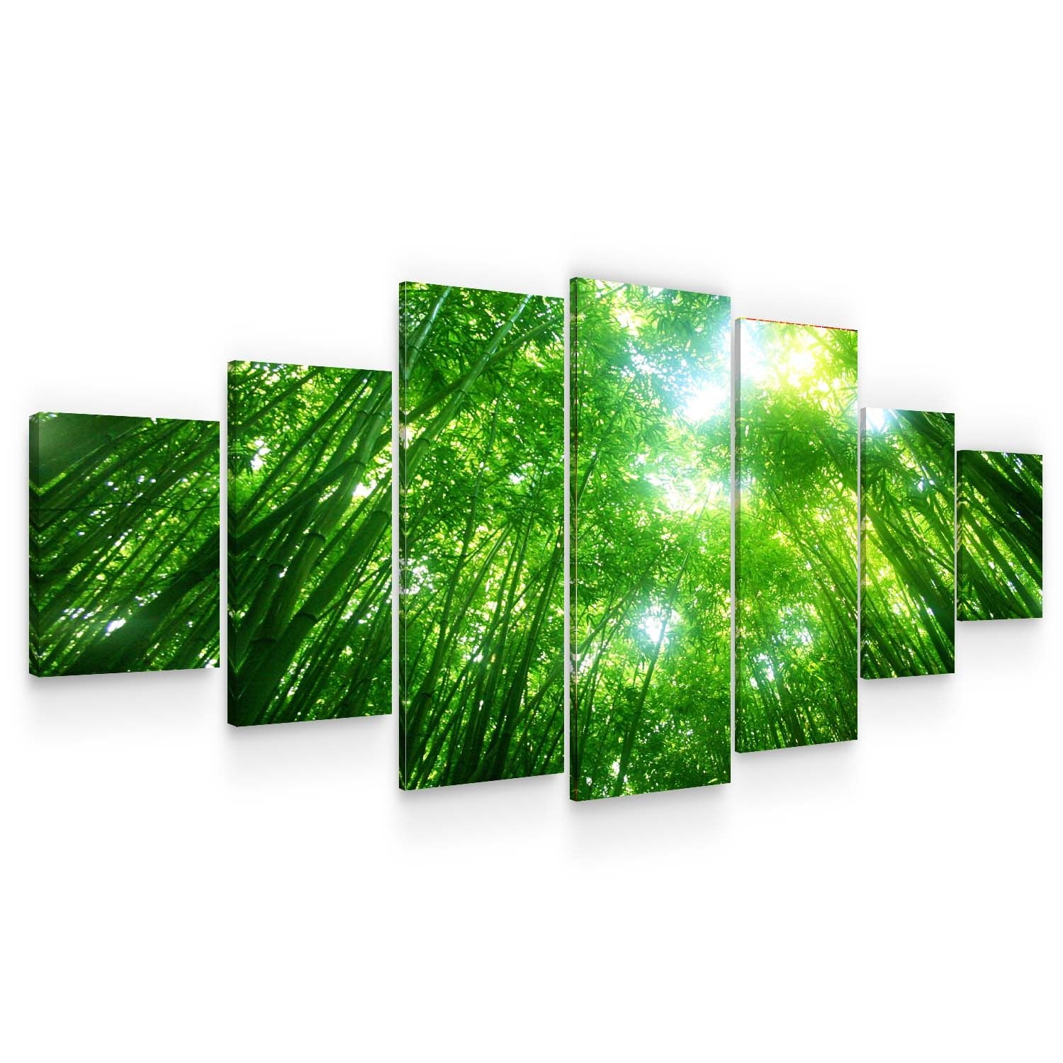 Set Tablou DualView Startonight Varful copacilor, 7 piese, luminos in intuneric, 100 x 240 cm