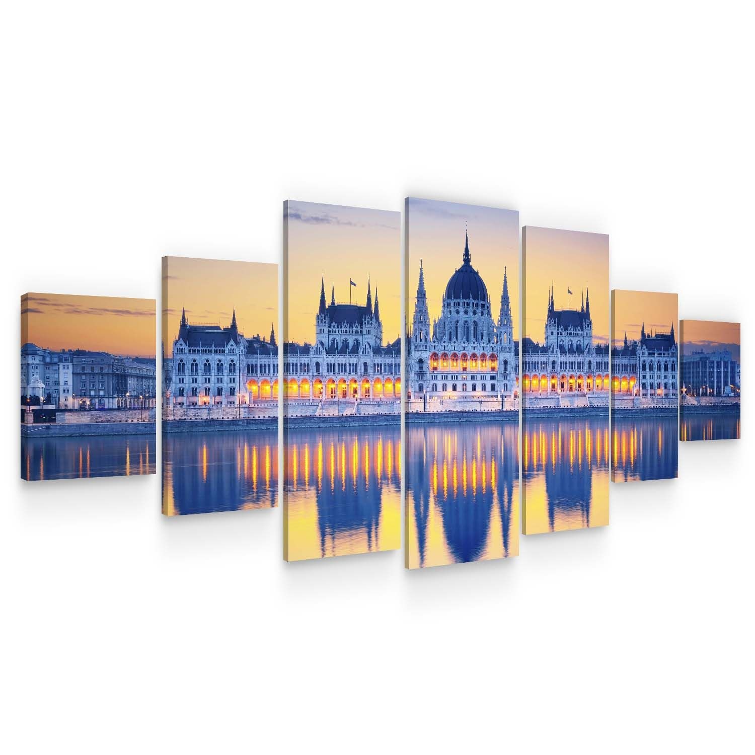 Set Tablou DualView Startonight Palatul oglindit, 7 piese, luminos in intuneric, 100 x 240 cm