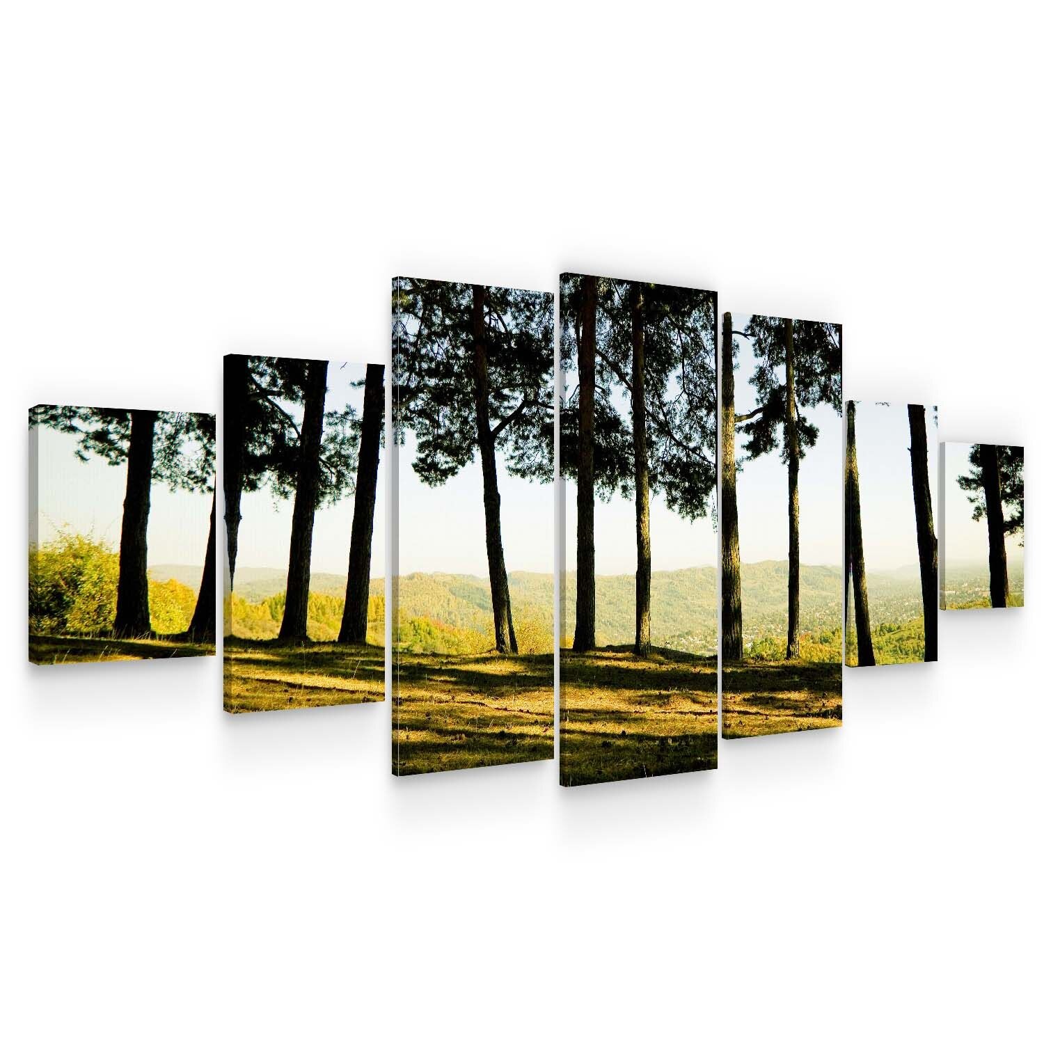 Set Tablou DualView Startonight Printre copaci, 7 piese, luminos in intuneric, 100 x 240 cm