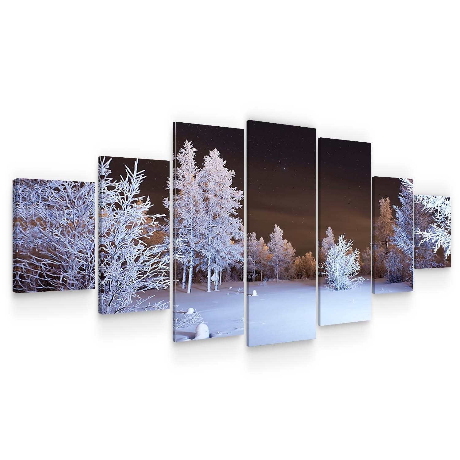 Set Tablou DualView Startonight Noapte de iarna, 7 piese, luminos in intuneric, 100 x 240 cm
