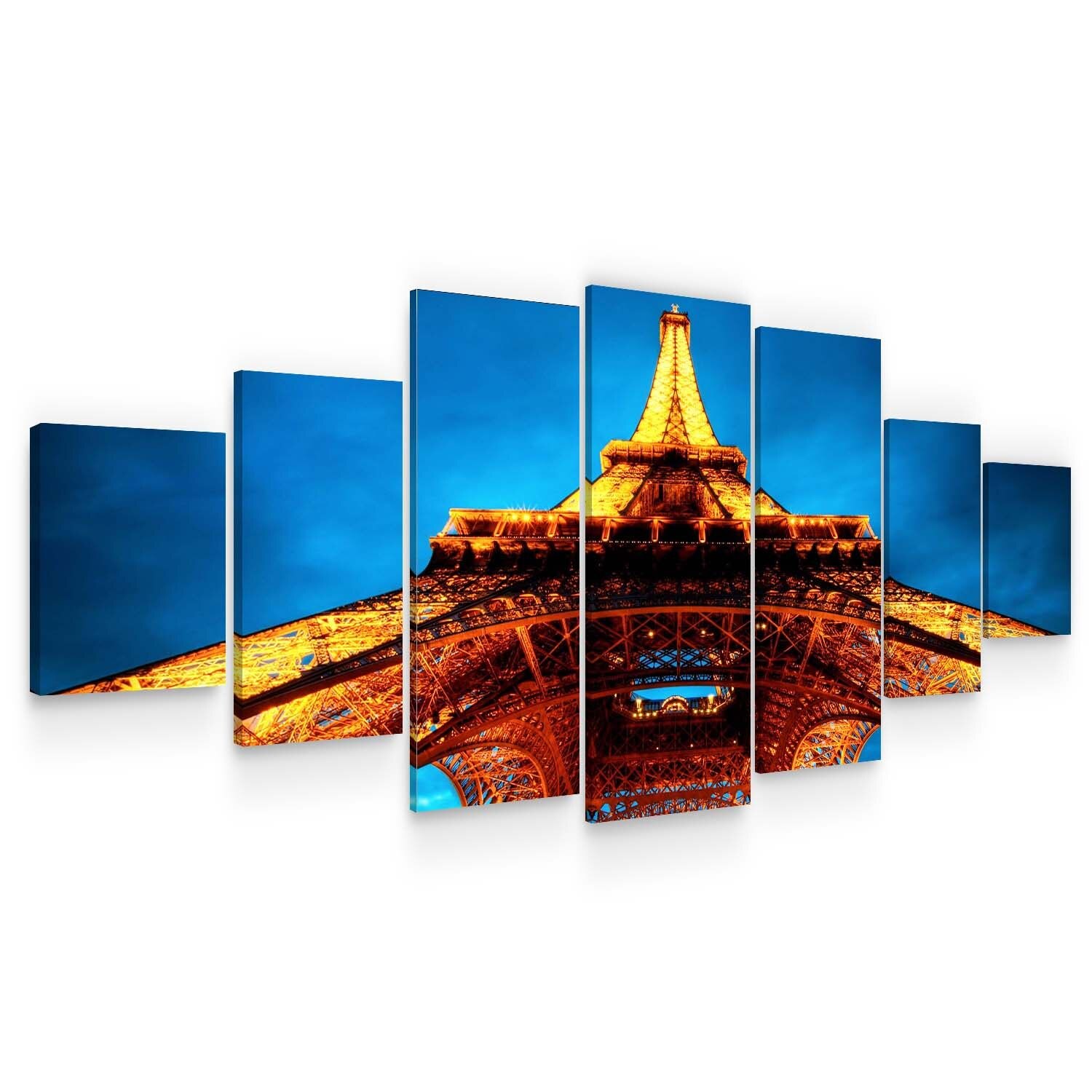 Set Tablou DualView Startonight Turnul Eiffel, 7 piese, luminos in intuneric, 100 x 240 cm