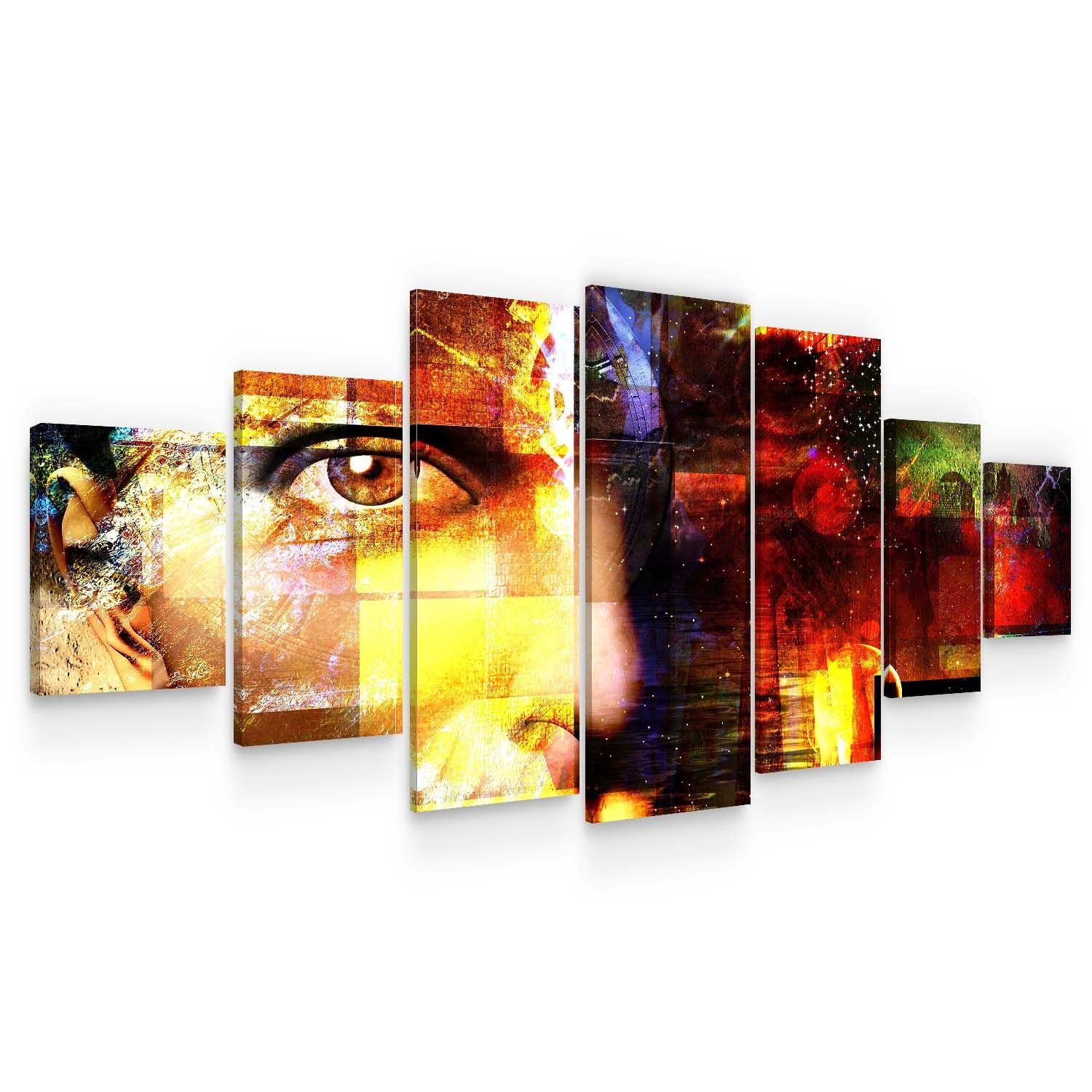 Set Tablou DualView Startonight Fata de barbat, 7 piese, luminos in intuneric, 100 x 240 cm