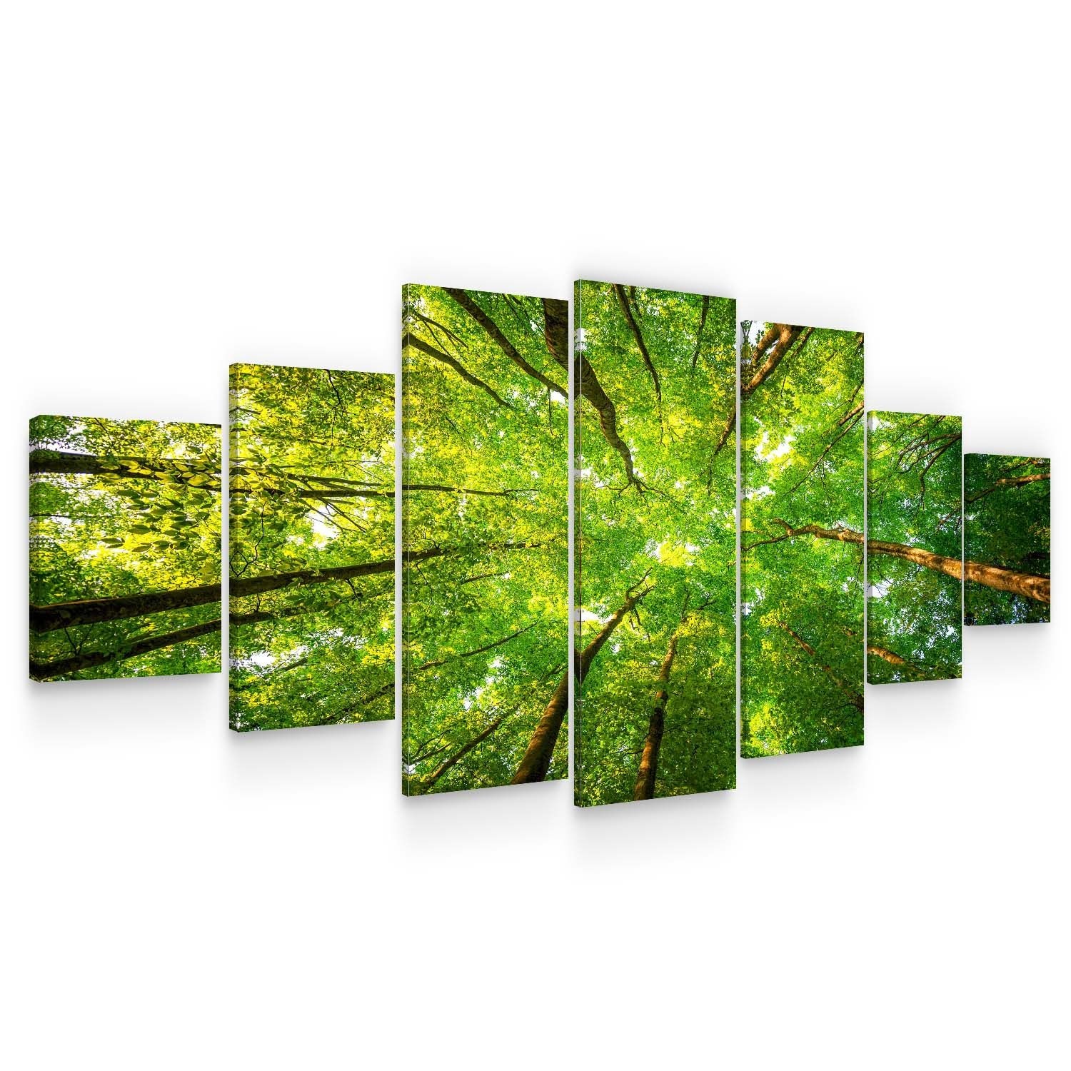 Set Tablou DualView Startonight Varfuri de copaci, 7 piese, luminos in intuneric, 100 x 240 cm