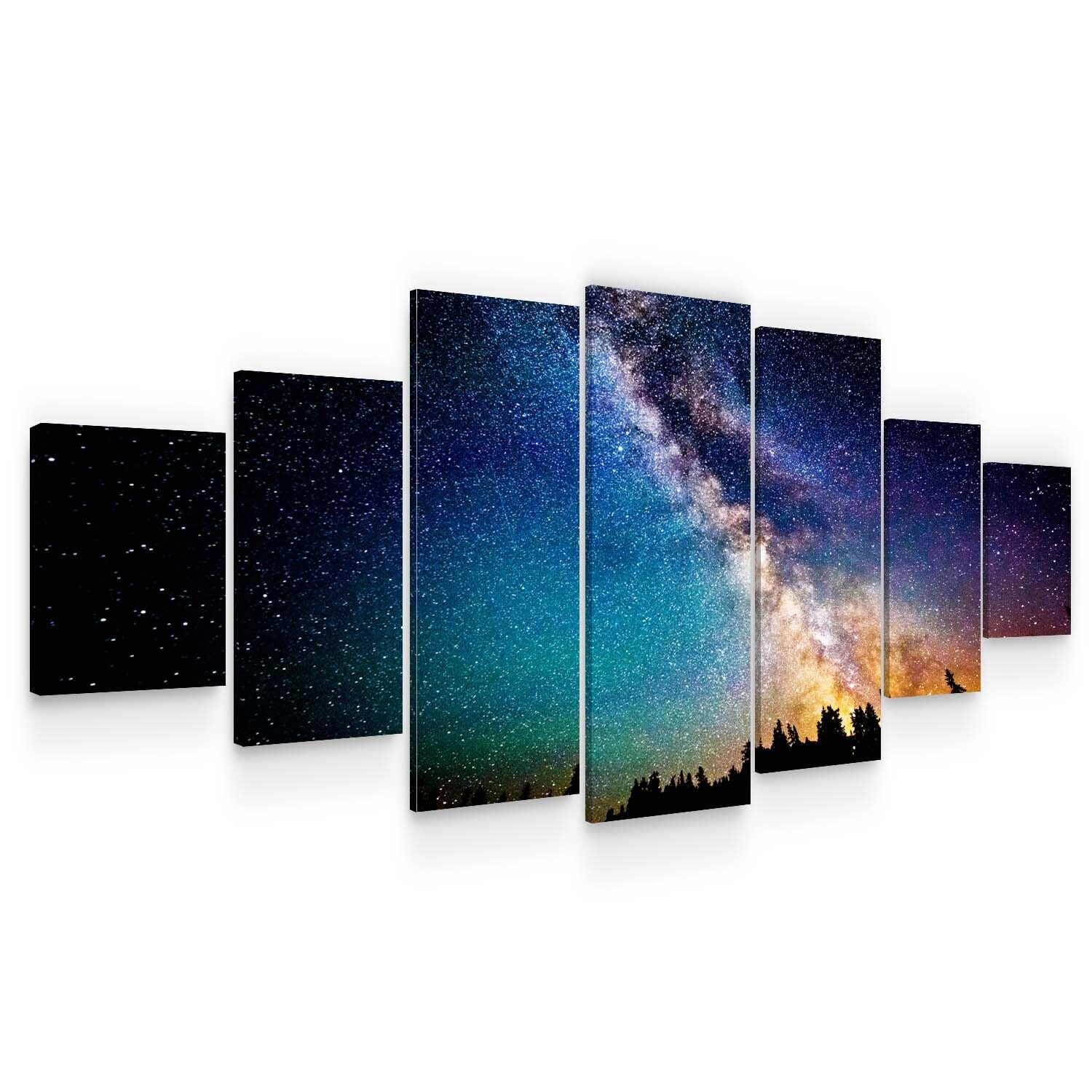 Set Tablou DualView Startonight Cerul instelat, 7 piese, luminos in intuneric, 100 x 240 cm