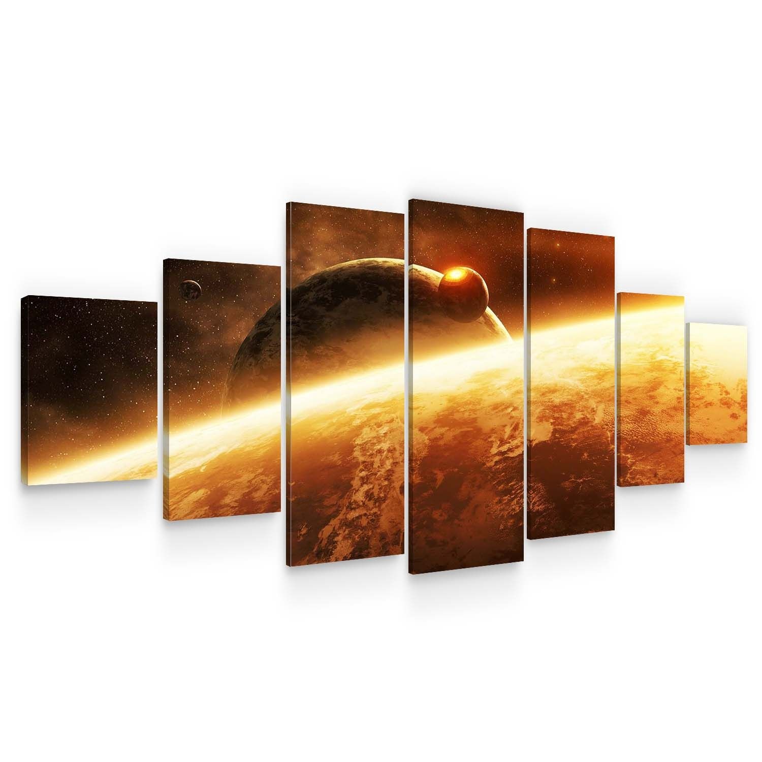 Set Tablou DualView Startonight Sateliti, 7 piese, luminos in intuneric, 100 x 240 cm