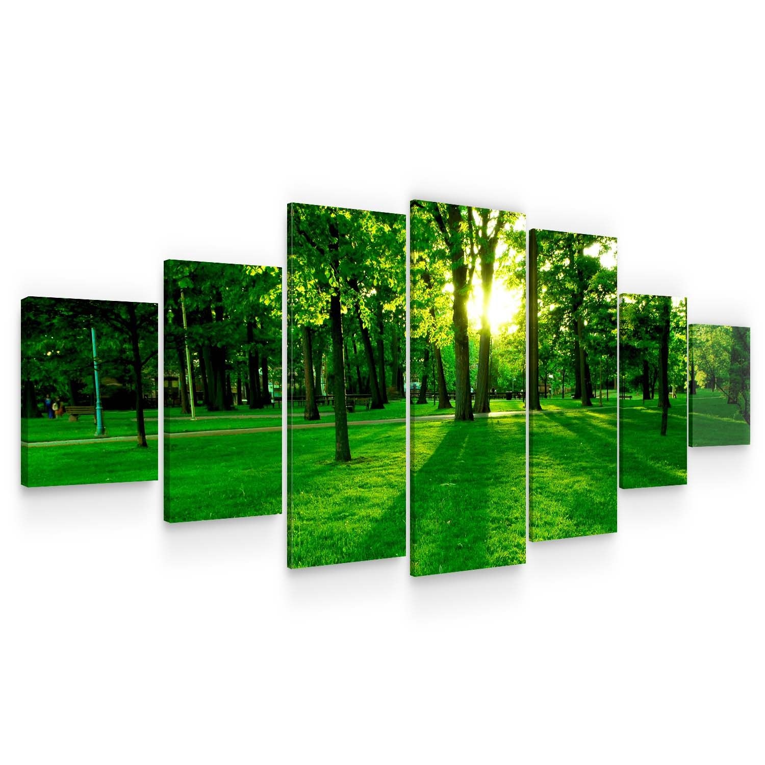 Set Tablou DualView Startonight Padurea verde, 7 piese, luminos in intuneric, 100 x 240 cm