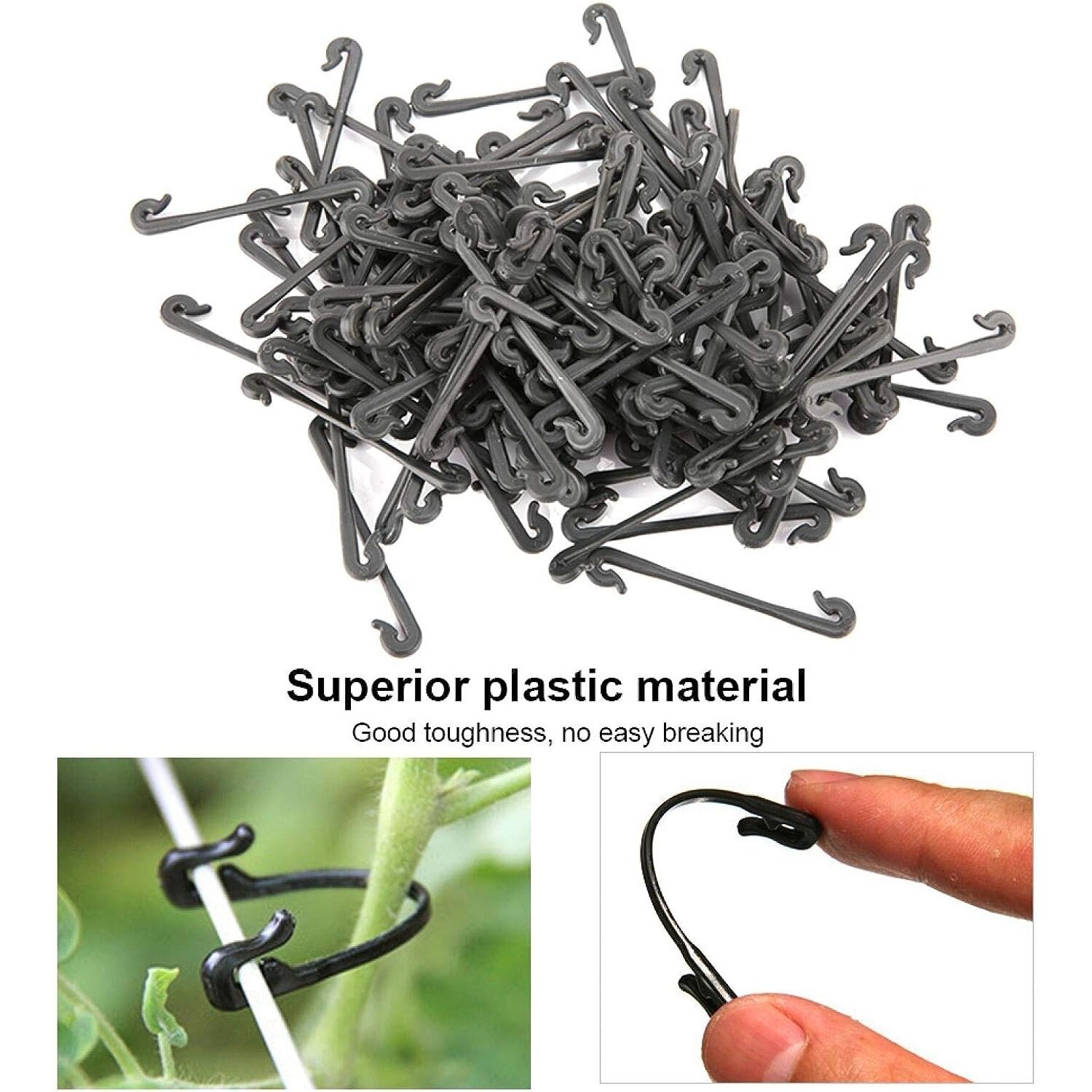 Set 100 cleme fixare pentru plante Sunmostar, Plastic, Negru - eMAG.ro