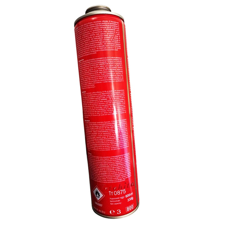 Газова бутилка с резба 600 ml / 330 gr, заваряване / къмпинг, Totokita®