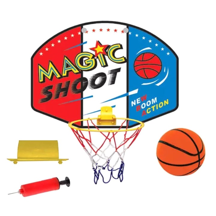 Комплект баскетболен кош + топка + помпа за деца, дейности на открито или закрито