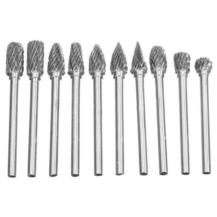 Set 10 freze rotative, Sunmostar, Otel tungsten, 43 - 51 mm, Argintiu