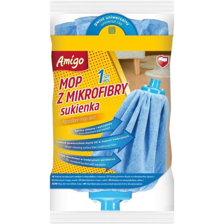 Rezerva mop din microfibra Amigo, Albastru