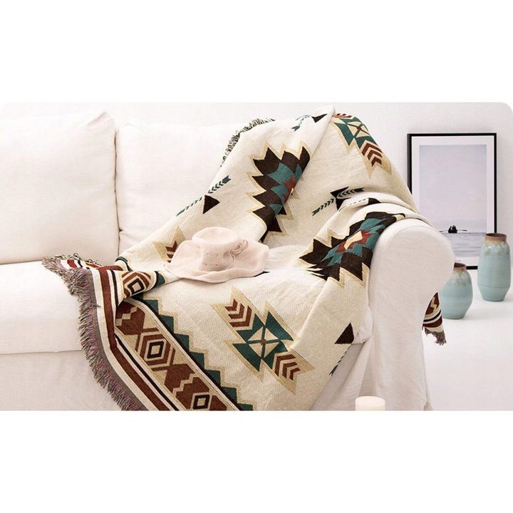 Kanapéhuzat, pamut, többszínű, 180 x 180 cm