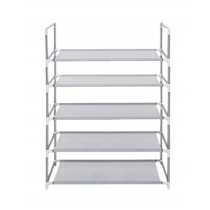 5-szintes cipőtartó, fém, ezüst