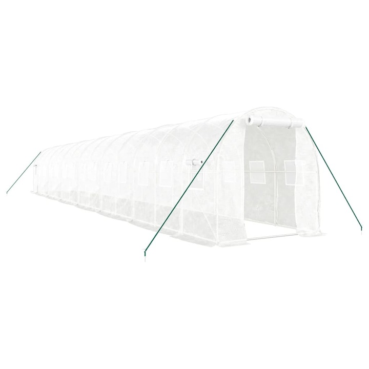 VidaXL fehér acélvázas melegház 28 m² 14 x 2 x 2 m 3188033