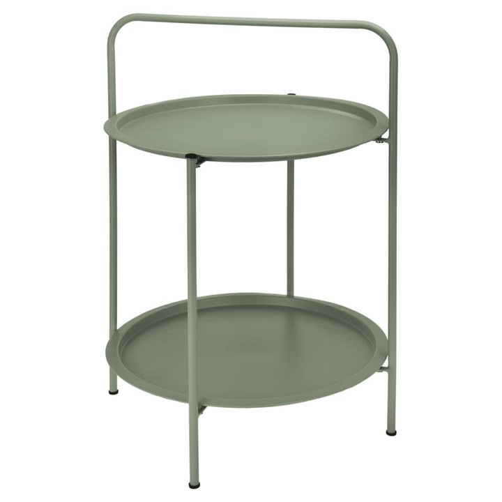 Маса за открито с 2 подноса ProGarden, 50x66 см, Матово зелено, 2.12 Kg