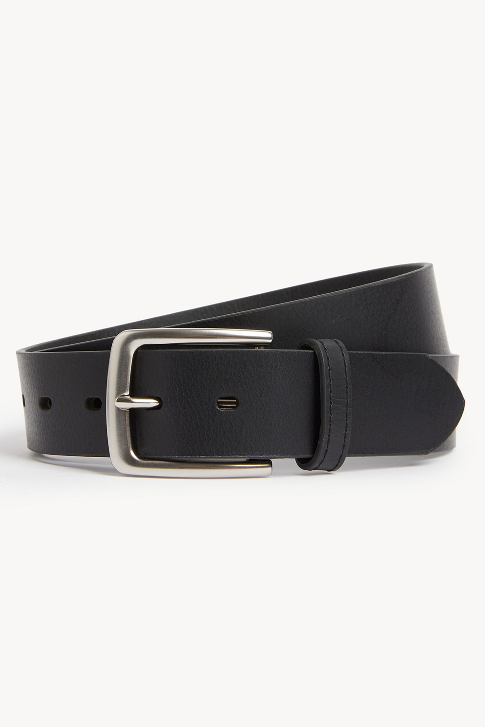 Marks & Spencer, Curea de piele cu o catarama metalica, Negru, 97