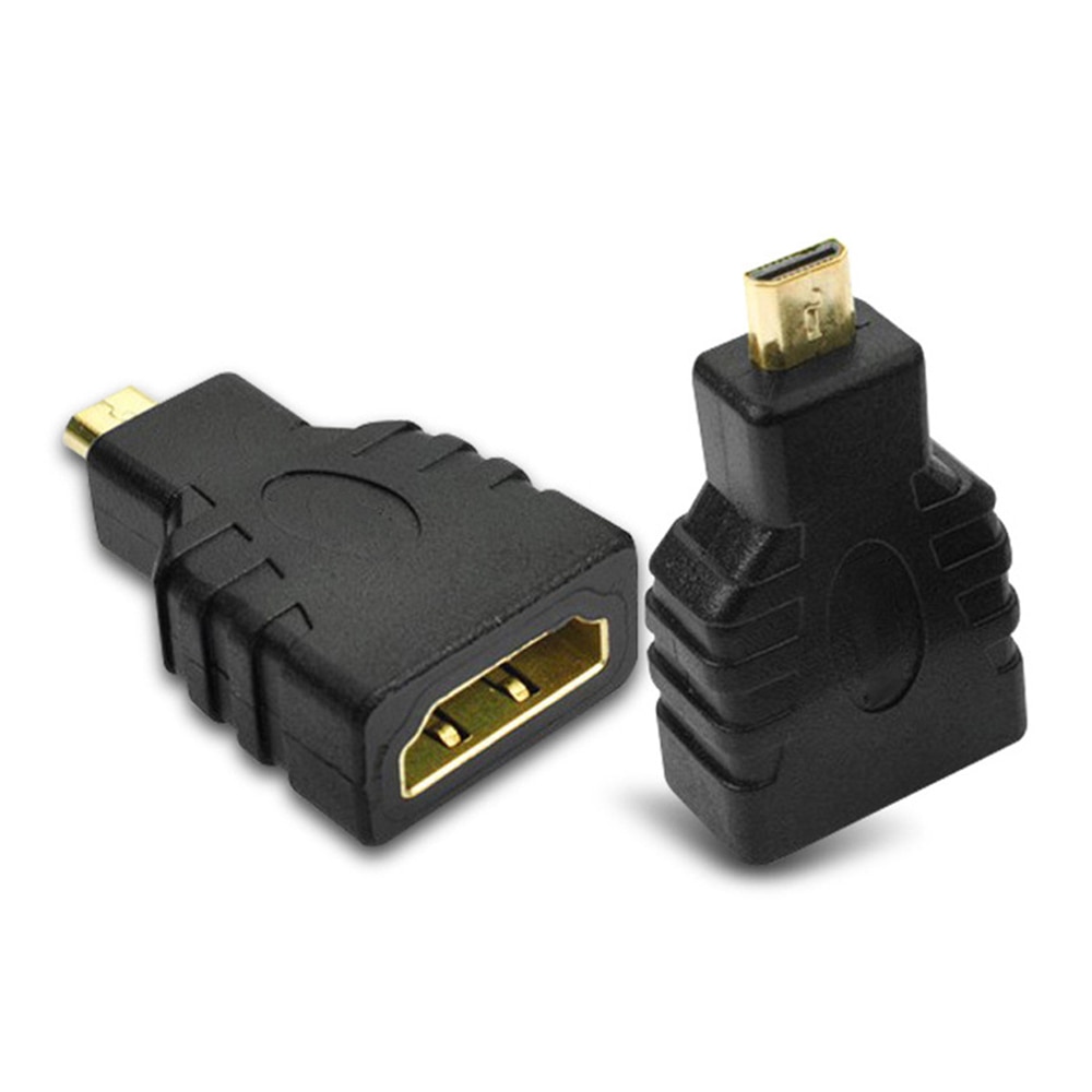 Преходник HDMI женско към Micro HDMI мъжко, позлатени контакти, черен ...