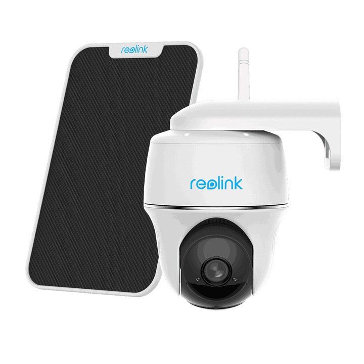 Reolink Argus PT Ultra камера за наблюдение със слънчев панел, 4K-8MP резолюция, WIFI, акумулаторна батерия, откриване на човек/превозно средство, 360 градусов изглед