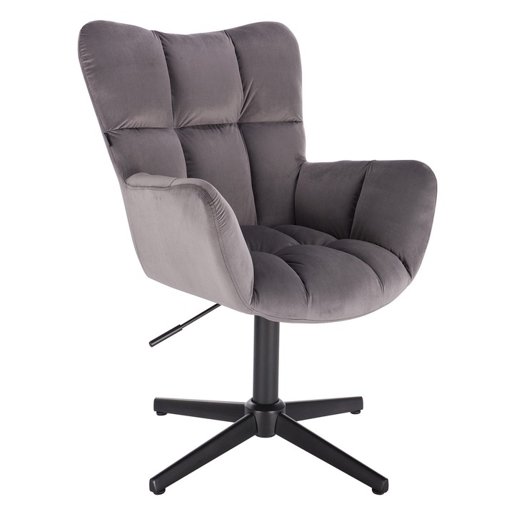 Scaun de birou, Votana, HR650CROSS, Catifea, Baza Neagra, Grafit