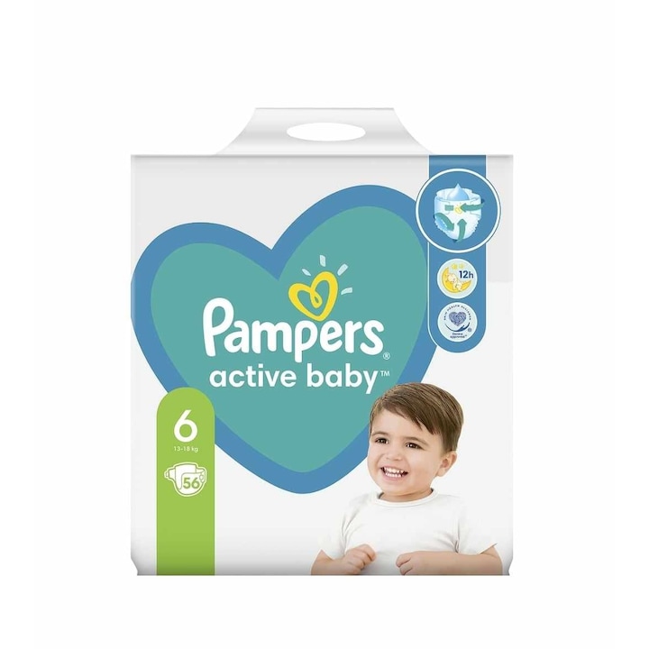 Scutece Pampers Activ Baby, nr 6,13 -18 kg, 56 buc, PS06