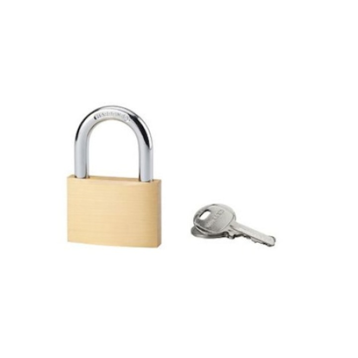 Lacat de santier, cu cheie, 60 mm, alama