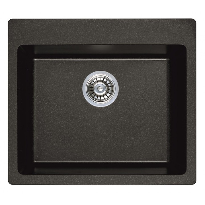 Chiuveta de bucatarie, Inter Ceramic, 57x50x22,5 cm, Negru