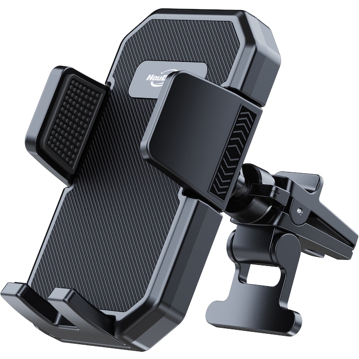 Универсална стойка за кола за мобилен телефон, инсталиран въздушен отвор, 4,5-7 инча, ъглова форма, HouDeOS®, черен