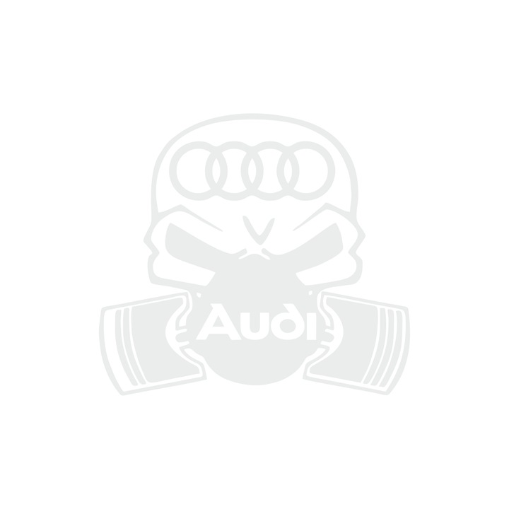 Sticker auto AUDI skull - craniu masca - masca de gaz - toxic, alb