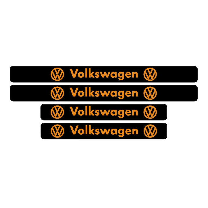 Set 4 protectii praguri auto, autoadezive Volkswagen, Portocaliu