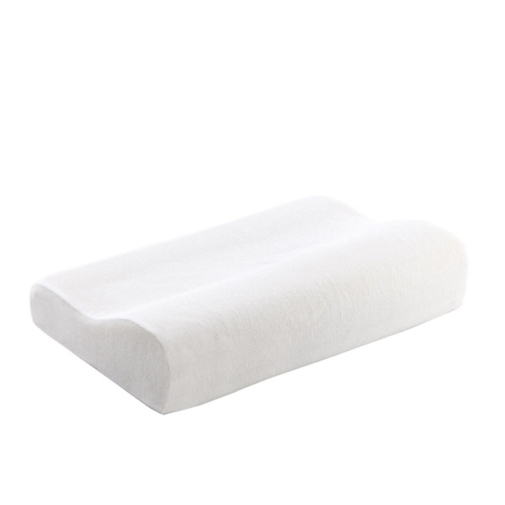 InnovaGoods 948 ergonomikus memóriahab párna, Enyhíti a nyaki fájdalmat, A teljes alvásért, Puha és kényelmes, Memóriahab, Mérete 48 x 29 x 9 cm, Fehér