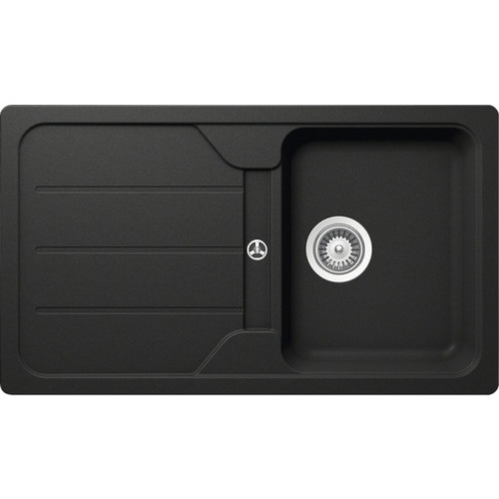 Chiuveta Bucatarie Cu O Cuva Schock Formhaus D-100 86x50 Cm, Cu Picurator, Reversibila, Cristalite Nero