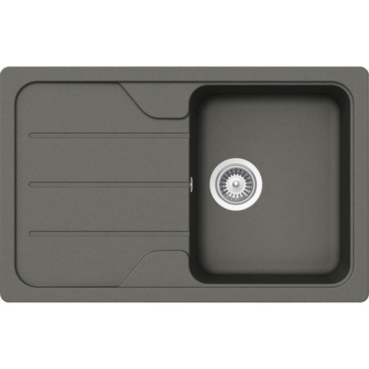 Chiuveta Bucatarie Cu O Cuva Schock Formhaus D-100s 78x50 Cm, Cu Picurator, Reversibila, Cristalite Asphalt